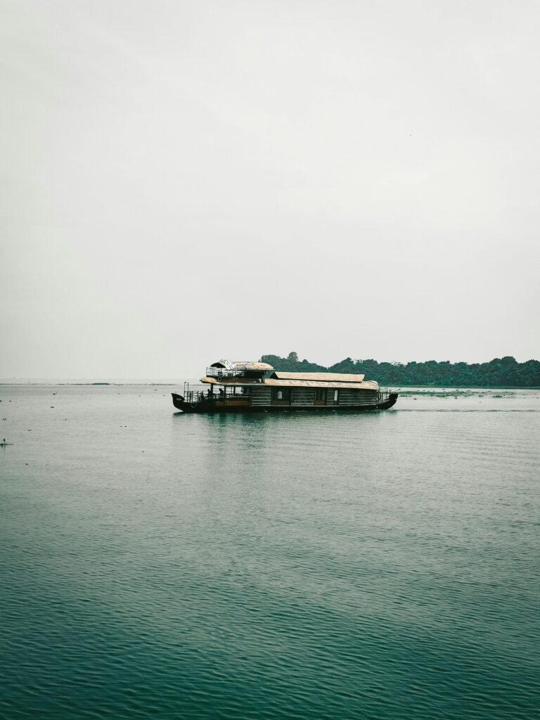 Houseboat on lake kerala