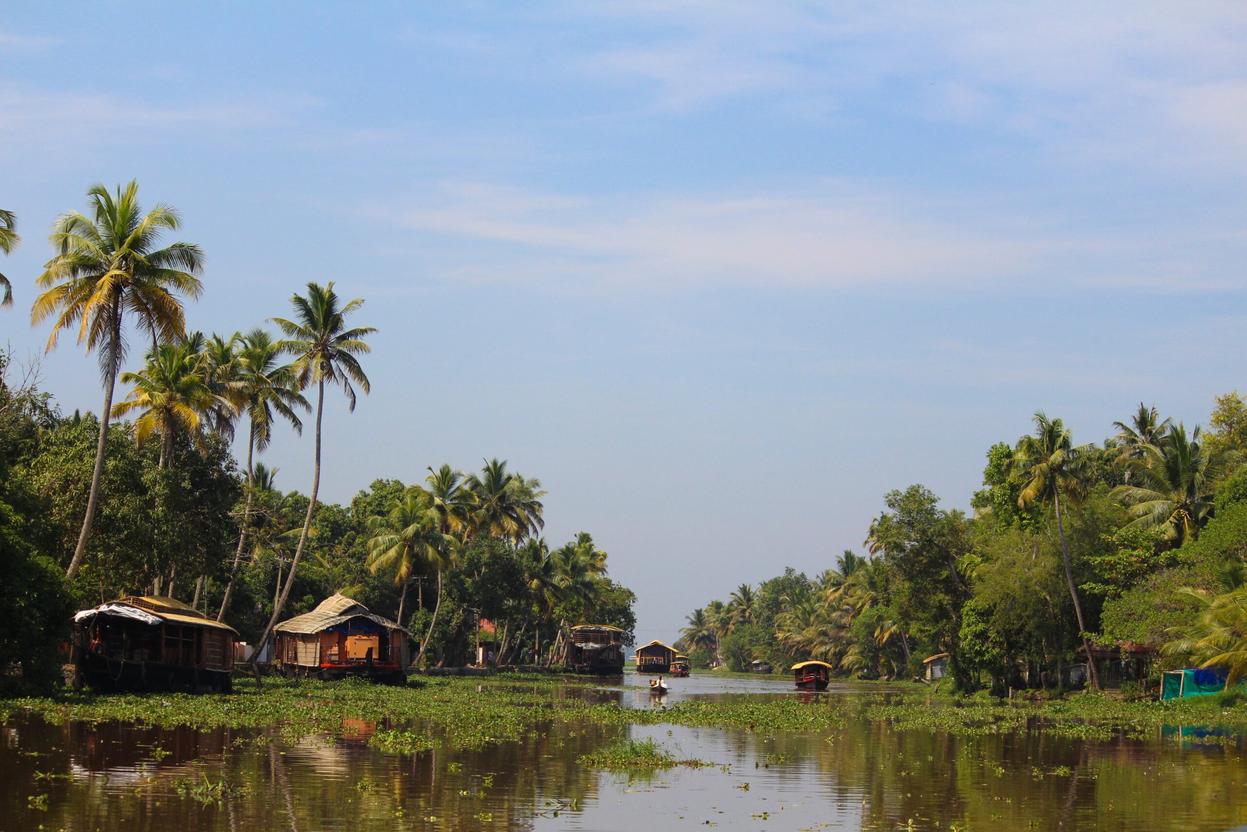 Houseboats on lake