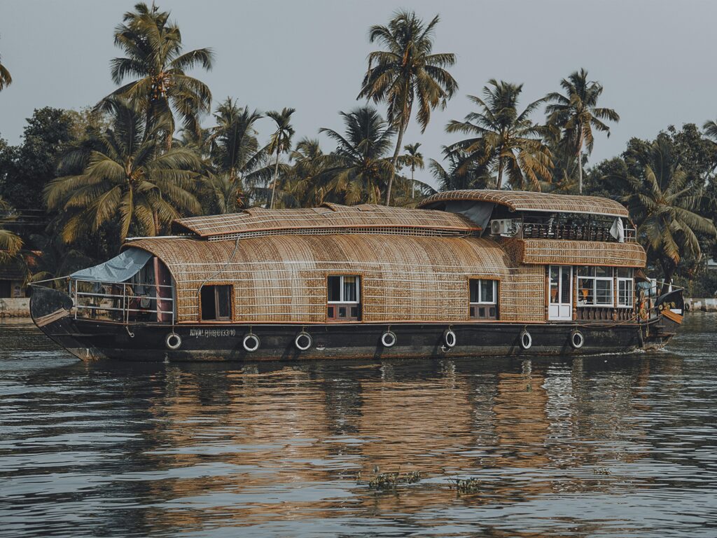 Houseboat on lake
