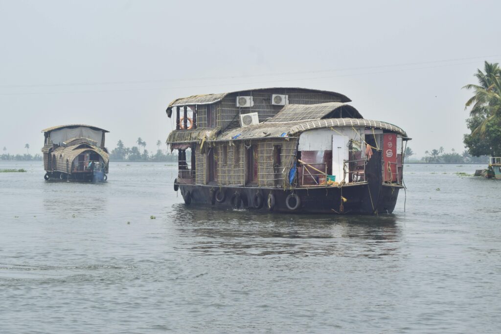 House boat on lake kerala
