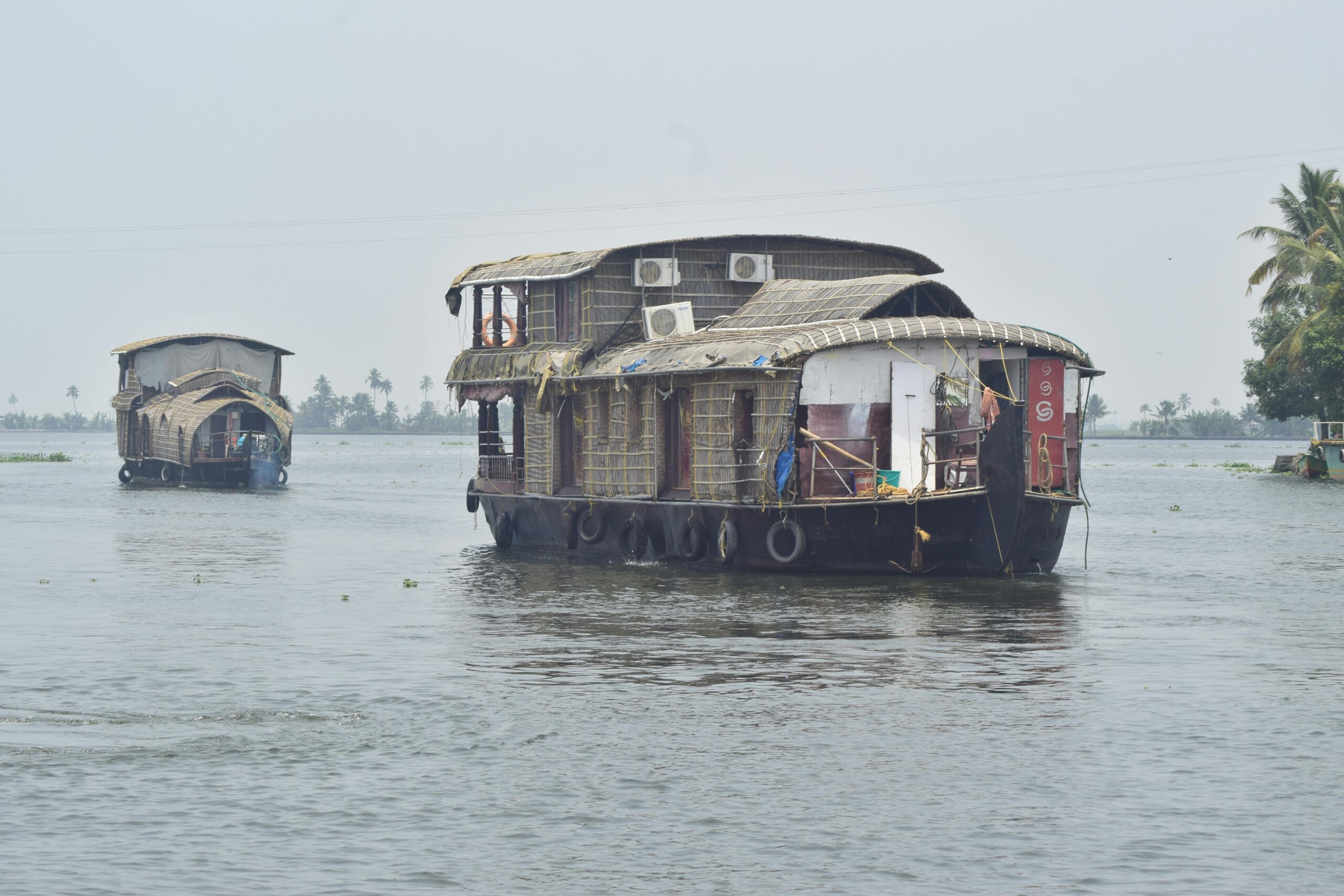 House boat on lake kerala