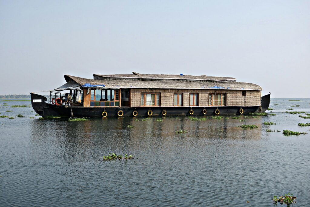 House boat on kerala lake