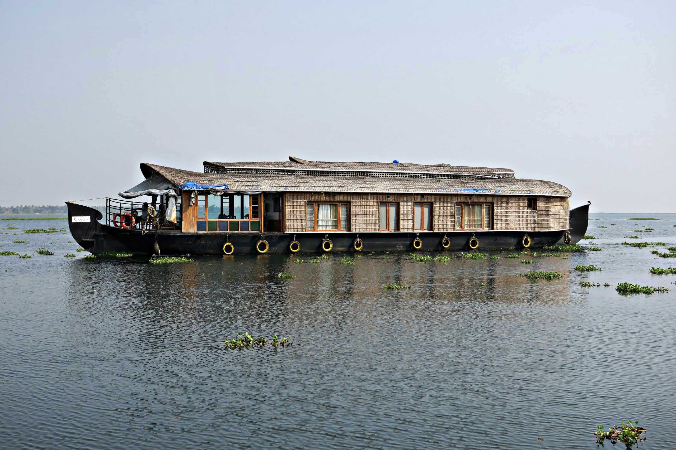 House boat on kerala lake